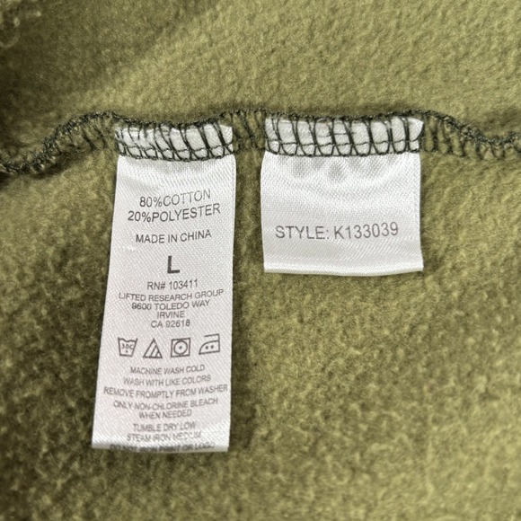 LRG Lifted Research Group Hoodie Sweatshirt Mens L Full Zip Green Camo Skate Y2K - Picture 9 of 12